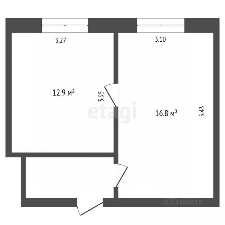 Комната Омская область, Омск ул. Авиагородок, 34 (33.5 м) - Фото 1