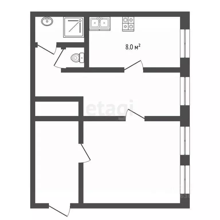 2-к кв. Московская область, Клин Красная ул., 1/27 (50.9 м) - Фото 2