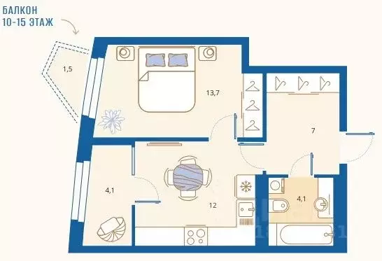 1-к кв. Пензенская область, Пенза Арбеково жилрайон, Дальнее Арбеково ... - Фото 2