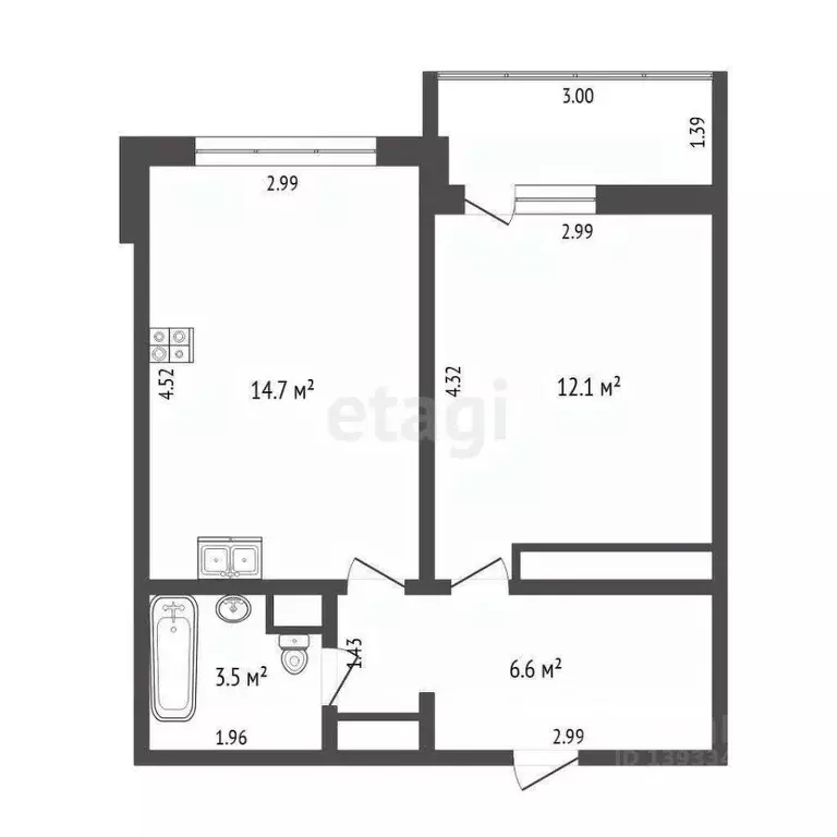 1-к кв. Тюменская область, Тюмень ул. Василия Подшибякина, 19 (40.0 м) - Фото 2