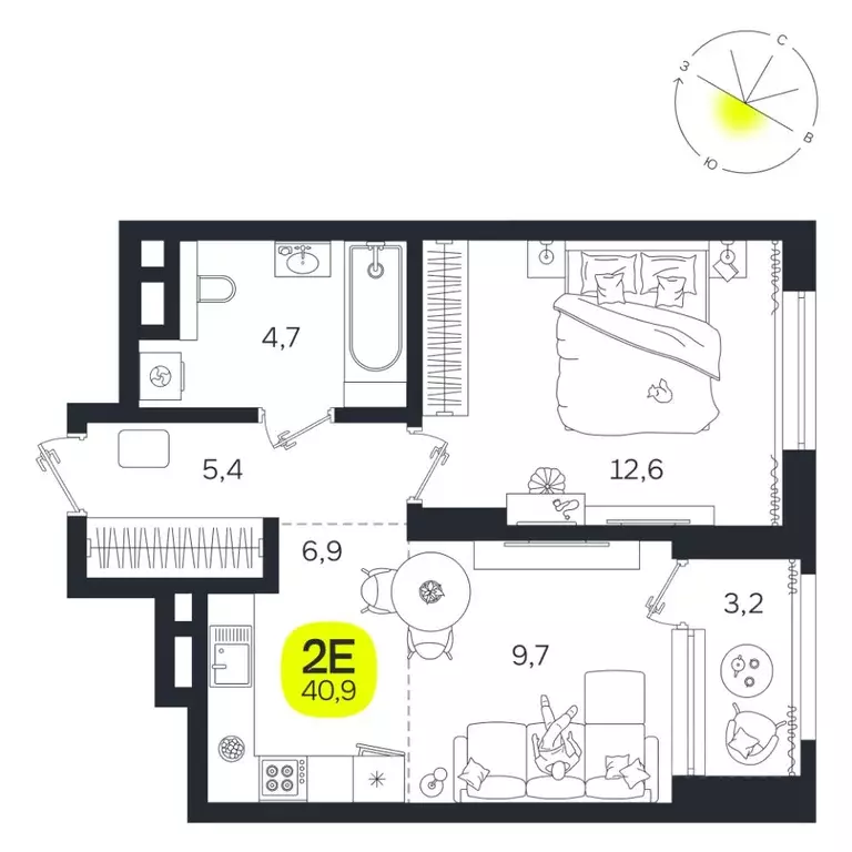 2-к кв. Свердловская область, Екатеринбург Южная Ботаника жилрайон, ... - Фото 1