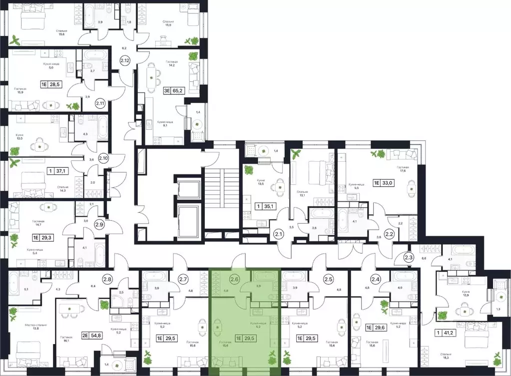 Студия Московская область, Пушкино Пушкино Град жилой комплекс (29.3 ... - Фото 2