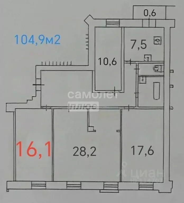 Комната Москва Красноказарменная ул., 3 (16.1 м) - Фото 2