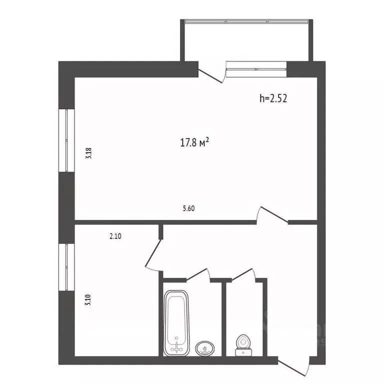 1-к кв. Красноярский край, Красноярск ул. Щорса, 101 (34.8 м) - Фото 1