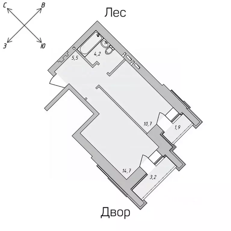 1-к кв. Томская область, Томск Нижний пер., 51 (36.93 м) - Фото 1