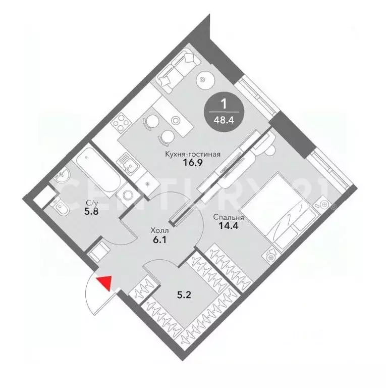 2-к кв. Москва Летниковская ул., 4С5 (48.4 м) - Фото 2