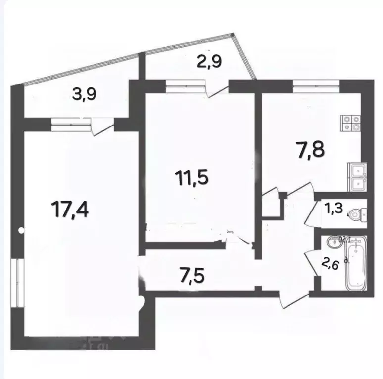 2-к кв. Самарская область, Самара Пензенская ул., 69 (49.6 м) - Фото 2