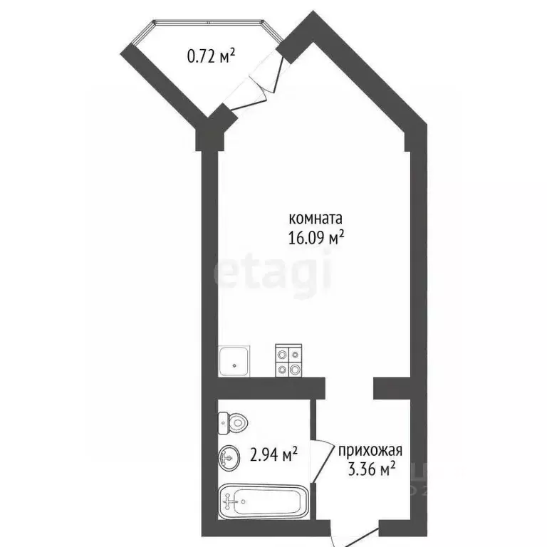 Студия Севастополь ул. Челнокова, 19Ак5 (26.2 м) - Фото 2
