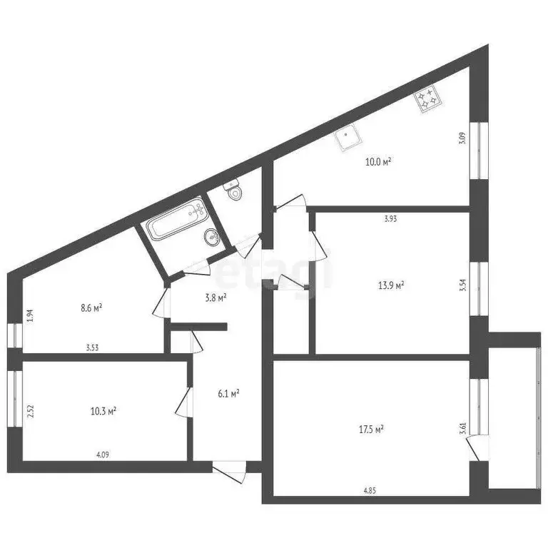 4-комнатная квартира: Вологда, Воркутинская улица, 3 (77 м) - Фото 0