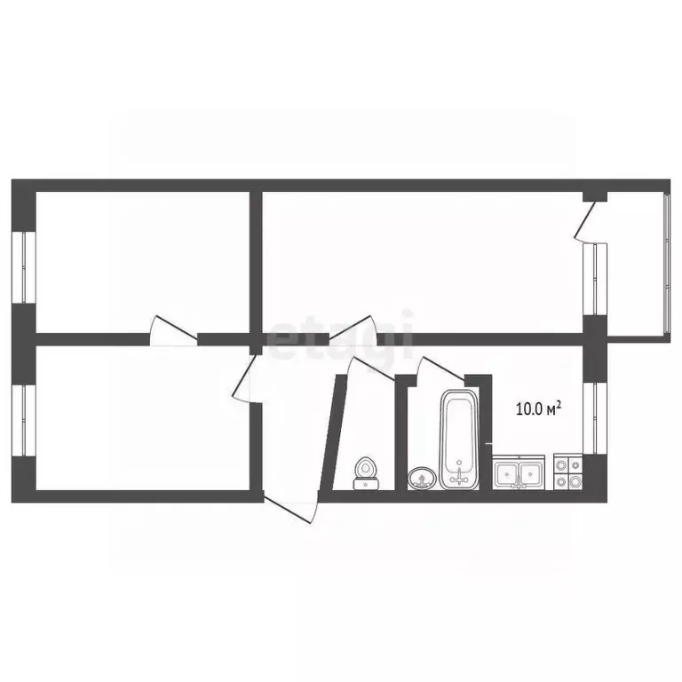 3-к кв. Севастополь пл. 50-летия СССР, 5/3 (61.4 м) - Фото 2