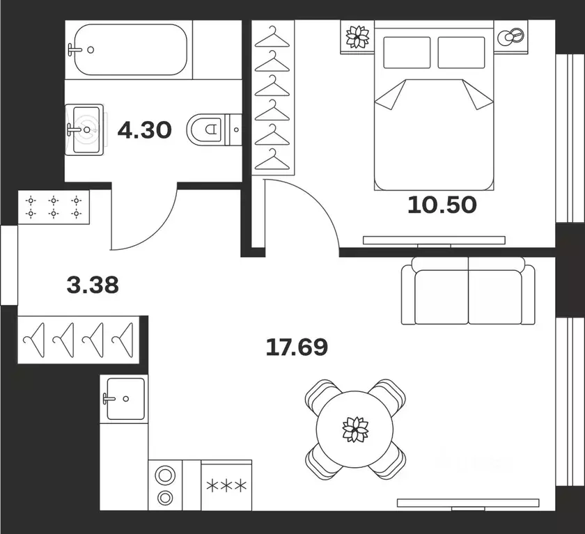 1-к кв. Тульская область, Тула ул. Академика Насоновой, 18 (35.87 м) - Фото 1