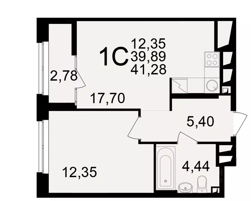 1-к кв. Рязанская область, Рязань ул. Чкалова (39.89 м) - Фото 1
