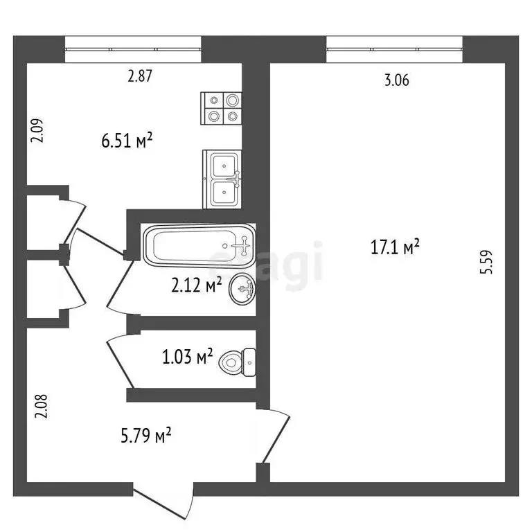 1-комнатная квартира: Саранск, проспект 60 лет Октября, 135 (32.8 м) - Фото 1