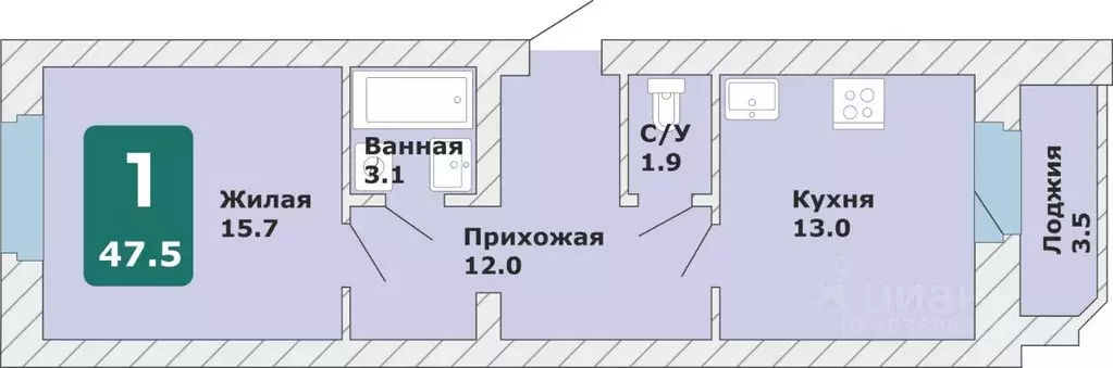 1-к кв. Чувашия, Чебоксары Новый Город мкр, Время жить жилой комплекс ... - Фото 1
