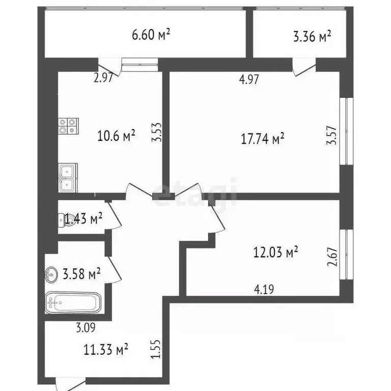 2-к кв. Мордовия, Саранск Ботевградская ул., 18А (66.6 м) - Фото 2