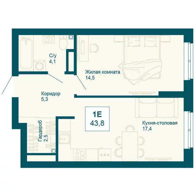 1-комнатная квартира: Екатеринбург, улица 8 Марта, 197 (43.8 м) - Фото 0