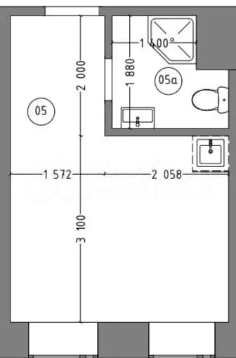 Квартира-студия, 16,3 м, 2/3 эт. - Фото 0
