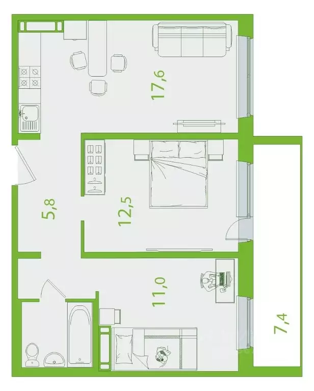 3-к кв. Томская область, Томск ул. Пришвина, 52 (52.32 м) - Фото 0