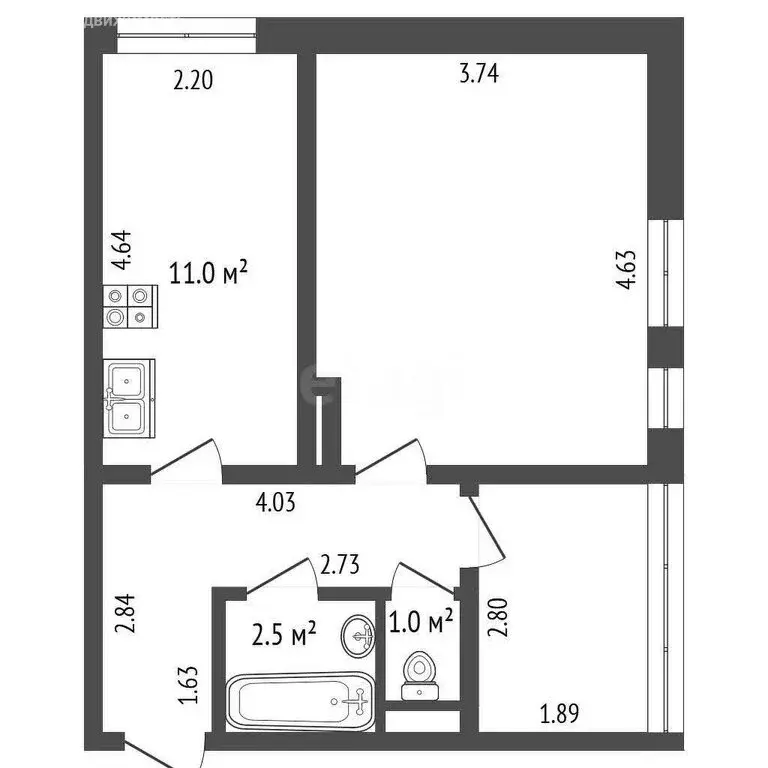 1-комнатная квартира: Ялта, улица Крупской, 50к2 (41 м) - Фото 1