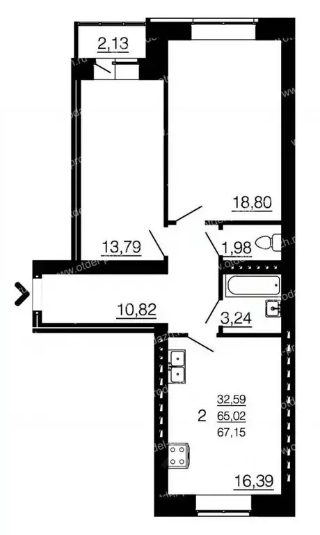 2-к кв. Воронежская область, Семилуки ул. Маяковского, 45/2 (64.0 м) - Фото 0