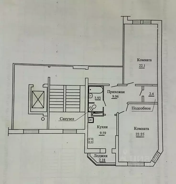 2-к кв. Псковская область, Псков ул. Шестака, 24 (69.0 м) - Фото 2
