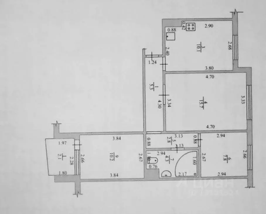 3-к кв. Тамбовская область, Тамбов Набережная ул., 28 (56.2 м) - Фото 1