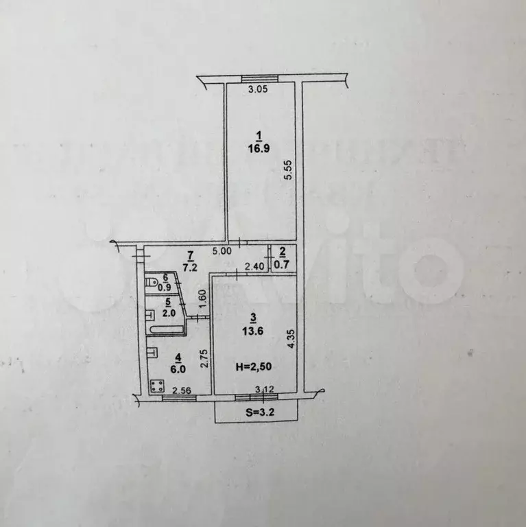 2-к. квартира, 51 м, 3/5 эт. - Фото 0