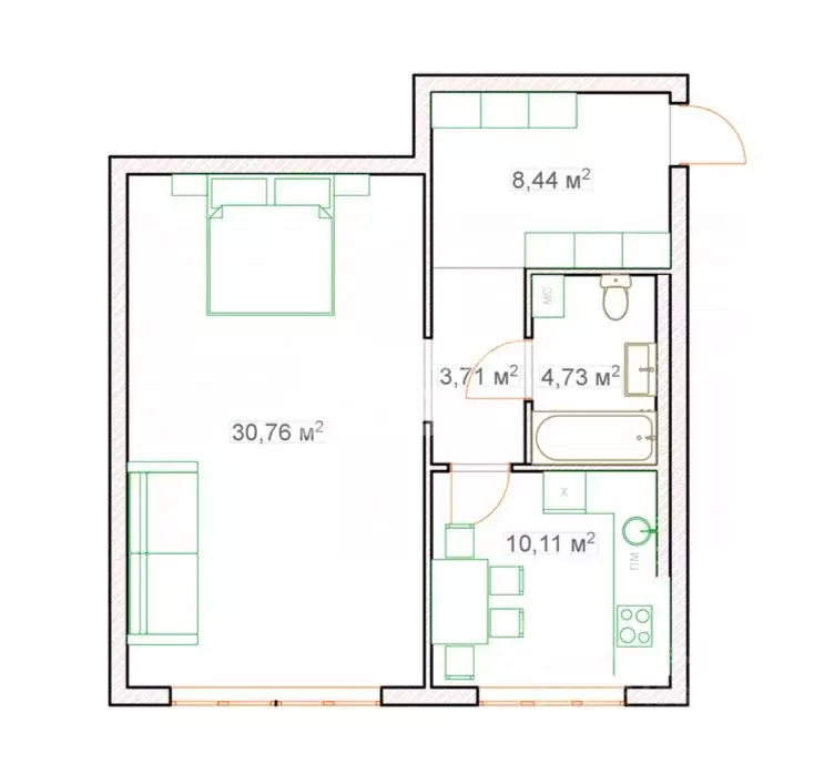 1-к кв. Кемеровская область, Кемерово ул. Сибиряков-Гвардейцев, 28А ... - Фото 2