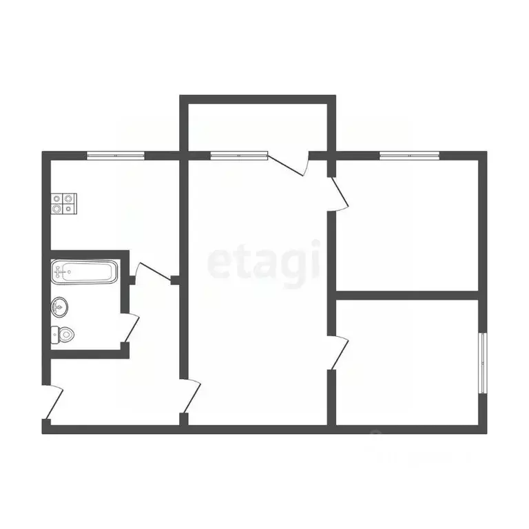 3-к кв. Иркутская область, Ангарск 12-й мкр, 8 (49.0 м) - Фото 1