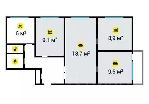 4-к кв. Москва ул. Федора Полетаева, 21К2 (63.0 м) - Фото 1