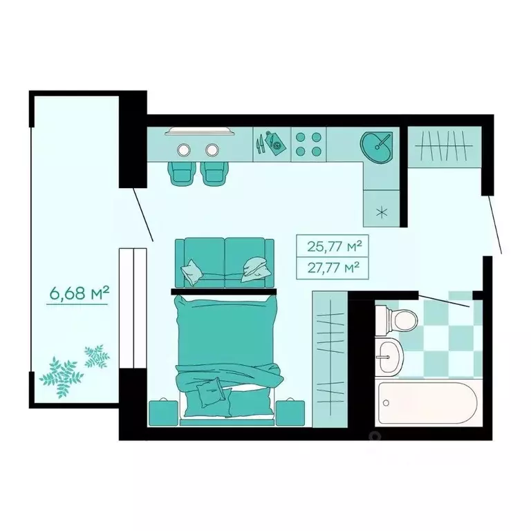 1-к кв. Приморский край, Владивосток ул. Грязелечебница (27.77 м) - Фото 1