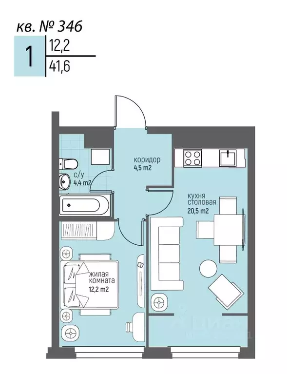 1-к кв. Нижегородская область, Нижний Новгород Спортивный мкр, ... - Фото 1