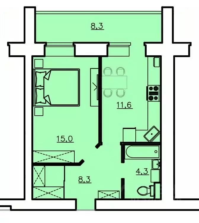 1-к кв. Владимирская область, Александров  (15.7 м) - Фото 0