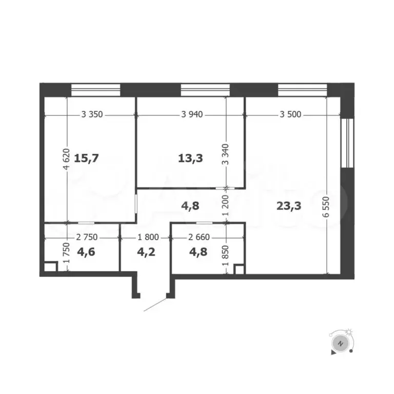 2-к. квартира, 70,7 м, 10/17 эт. - Фото 1