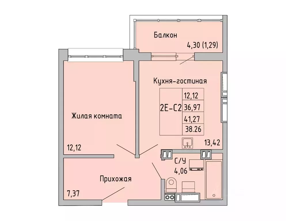 2-к кв. Ростовская область, Батайск ул. Луначарского, 180А (38.26 м) - Фото 0