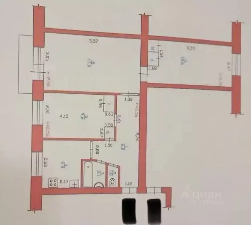 3-к кв. Удмуртия, Ижевск Тверская ул., 34 (57.9 м) - Фото 2