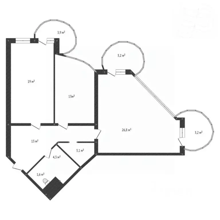 3-к кв. Санкт-Петербург Двинская ул., 8К3 (90.0 м) - Фото 1