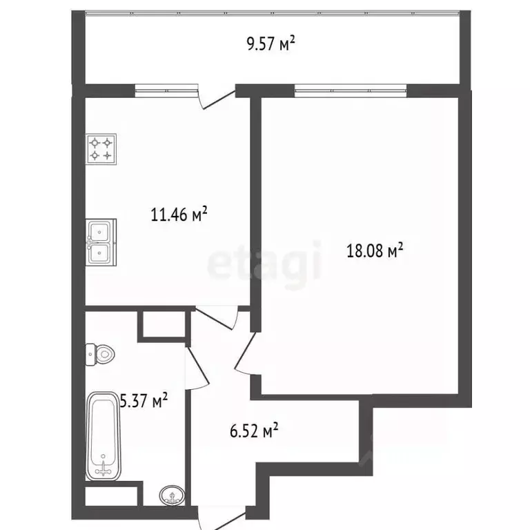 1-к кв. Санкт-Петербург ул. Среднерогатская, 11 (51.0 м) - Фото 2