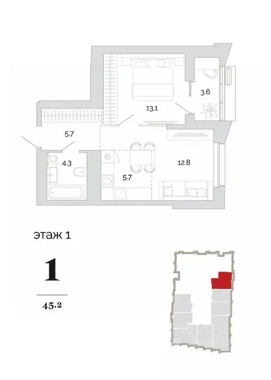 1-к кв. Пензенская область, Пенза проезд 2-й Свердлова, 4 (45.2 м) - Фото 0