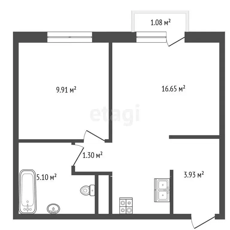 1-комнатная квартира: Тюмень, улица Александра Звягина, 9 (37.1 м) - Фото 1