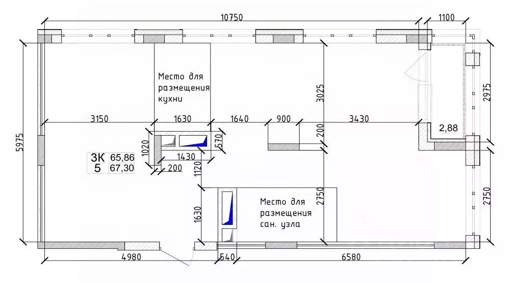3-к кв. Кемеровская область, Кемерово ул. 1-я Линия, 24 (65.2 м) - Фото 1