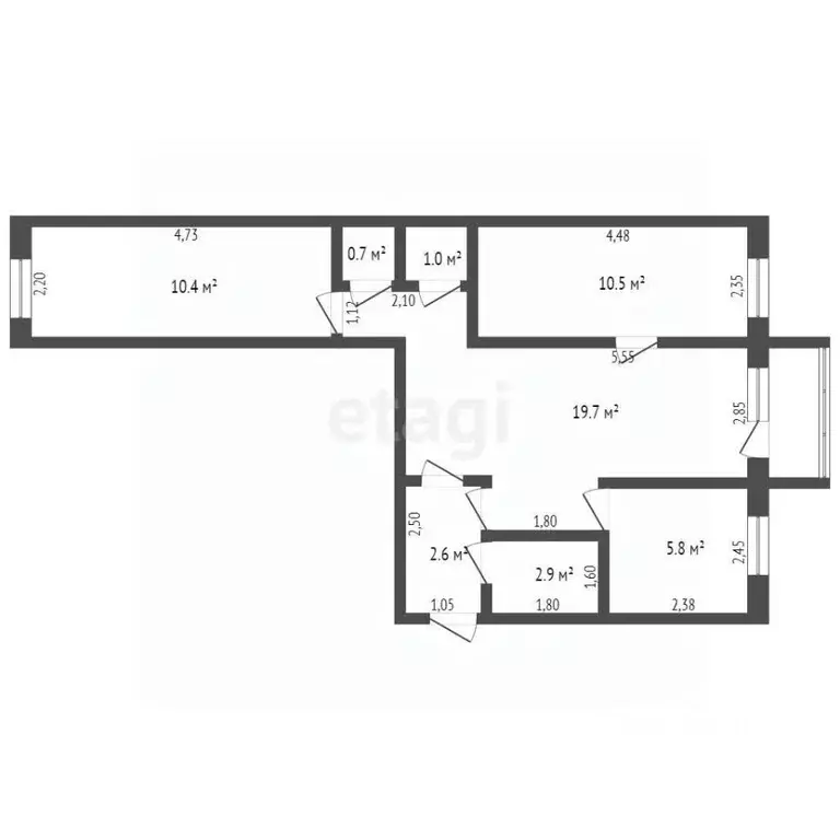 3-к кв. Кемеровская область, Кемерово ул. 40 лет Октября, 19 (54.0 м) - Фото 1