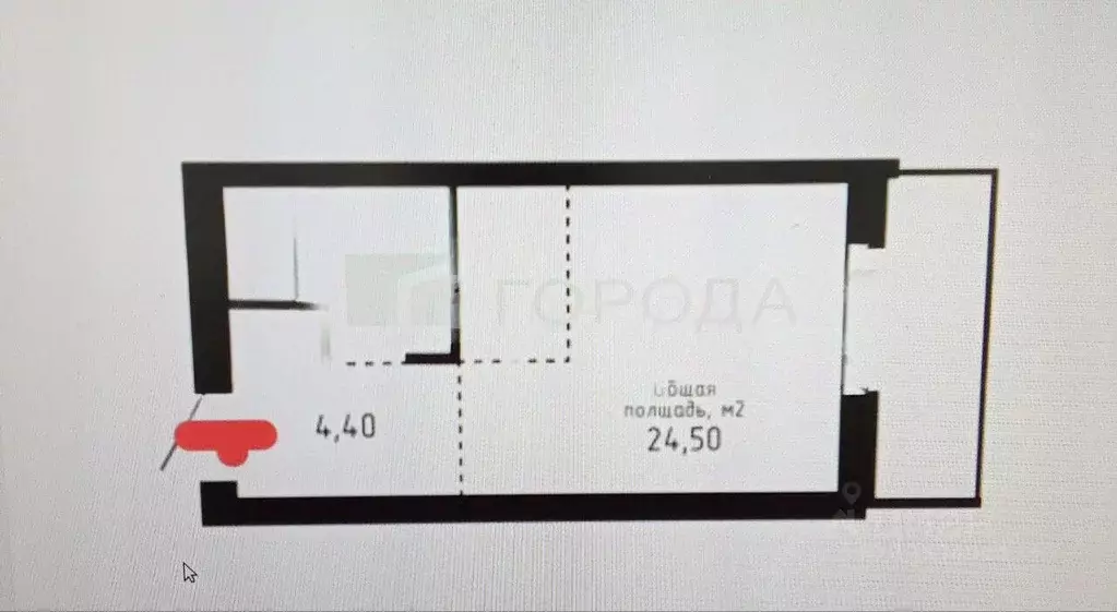 Студия Алтайский край, Барнаул ул. Никитина, 10 (24.5 м) - Фото 2