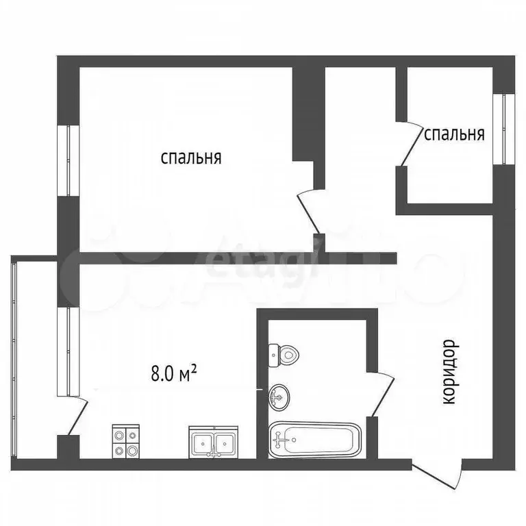 3-к. квартира, 58,7 м, 4/5 эт. - Фото 0