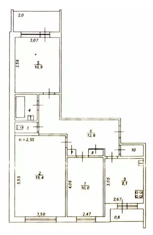 3-к кв. Тверская область, Тверь ул. Артюхиной, 26 (69.0 м) - Фото 1