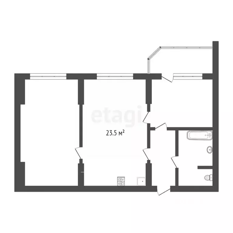 2-к кв. Тюменская область, Тюмень ул. Федюнинского, 54к2 (58.9 м) - Фото 0