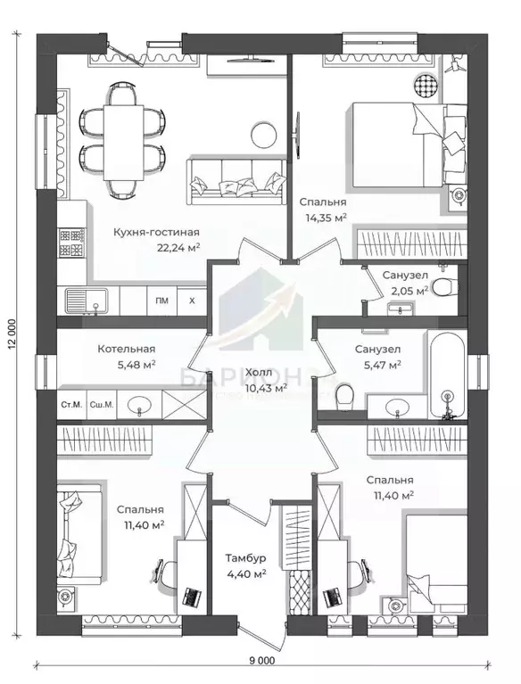Дом в Калужская область, Боровский муниципальный округ, д. Кривское ... - Фото 2