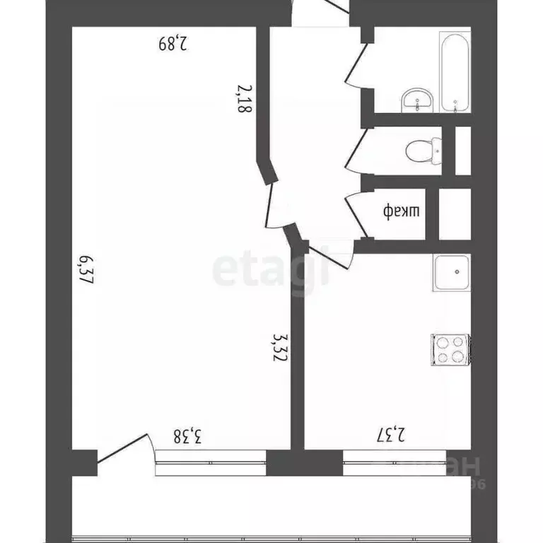 1-к кв. Ставропольский край, Ставрополь ул. 45-я Параллель, 87 (38.3 ... - Фото 2