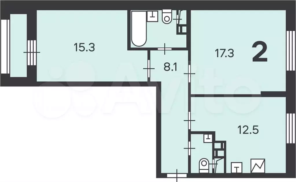 Аукцион: 2-к. квартира, 58,9 м, 3/20 эт. - Фото 0