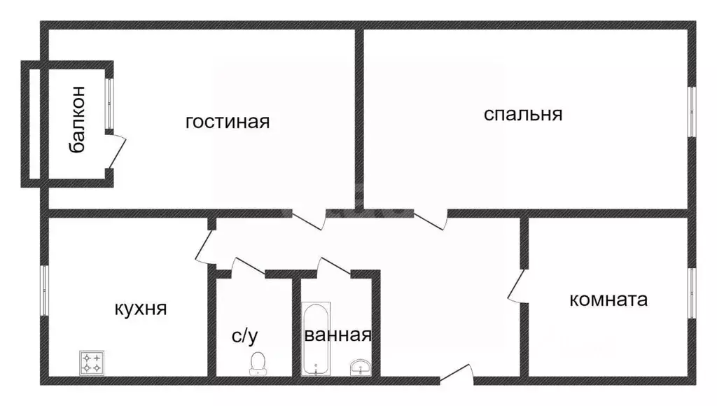 3-к кв. Курганская область, Курган ул. Карбышева, 12 (62.6 м) - Фото 2